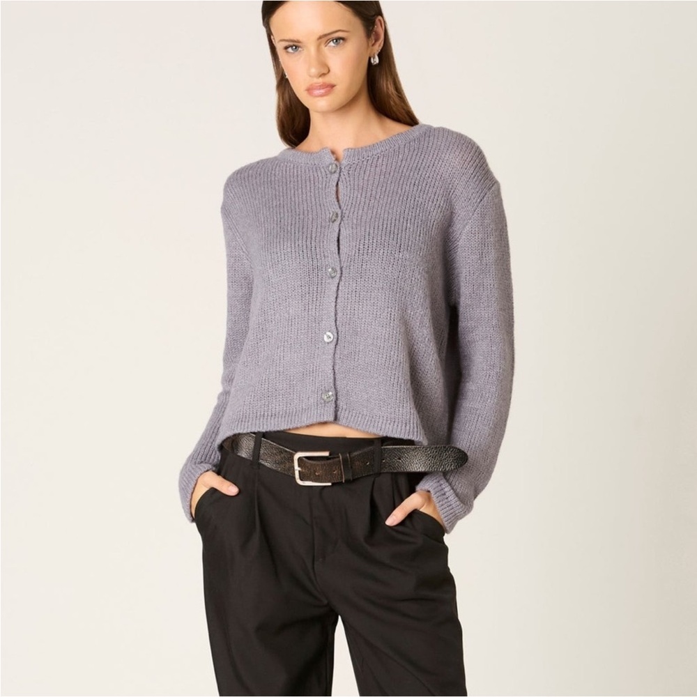 NWT NIA‎ Ariana Button Front Cardigan L/XL Grey